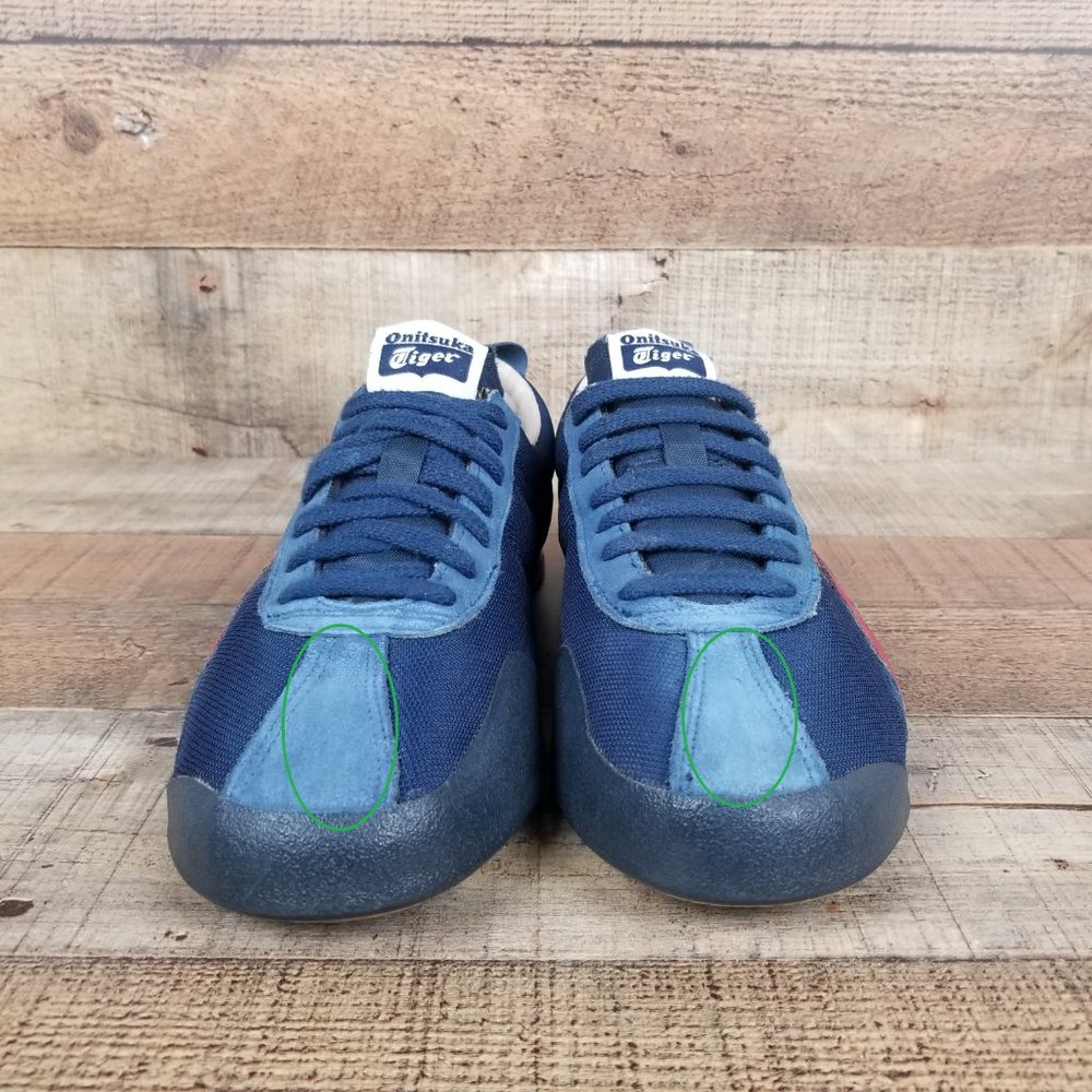 Asics Onitsuka Tiger Men Sz 8 Blue Red Retro Sneakers Casual Classic Low D203N - Picture 2 of 9